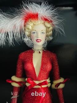 Franklin Mint Marilyn Monroe Night Before Christmas Portrait Doll NIB Red Gown