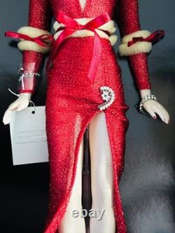 Franklin Mint Marilyn Monroe Night Before Christmas Portrait Doll NIB Red Gown