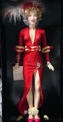 Franklin Mint Marilyn Monroe Night Before Christmas Portrait Doll NIB Red Gown