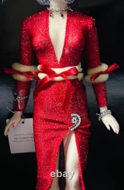 Franklin Mint Marilyn Monroe Night Before Christmas Portrait Doll NIB Red Gown