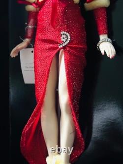 Franklin Mint Marilyn Monroe Night Before Christmas Portrait Doll NIB Red Gown