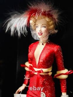 Franklin Mint Marilyn Monroe Night Before Christmas Portrait Doll NIB Red Gown