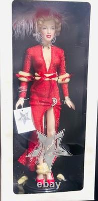 Franklin Mint Marilyn Monroe Night Before Christmas Portrait Doll NIB Red Gown
