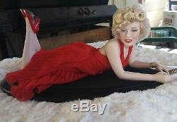 Franklin Mint Marilyn Monroe Porcelain Doll FOREVER MARILYN in Red Dress