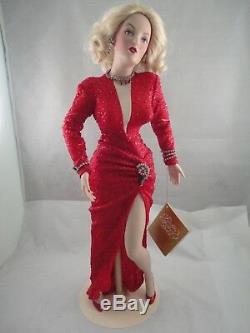 Franklin Mint Marilyn Monroe Porcelain Doll Gentlemen Prefer Blondes Coa & Box