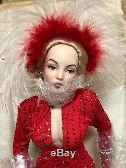 Franklin Mint Marilyn Monroe Porcelain Doll Red DressGentlemen Prefer Blondes