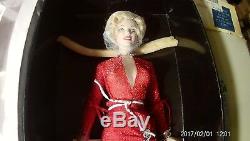 Franklin Mint Marilyn Monroe Porcelain Doll Red Dress- Rare- NIB