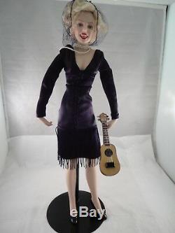 Franklin Mint Marilyn Monroe Porcelain Doll Some Like It Hot In Box Nib Coa