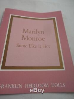 Franklin Mint Marilyn Monroe Porcelain Doll Some Like It Hot In Box Nib Coa