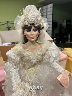 Franklin Mint Maryse Nicole Vanessa Porcelain Doll 21 NRFB Bride Wedding