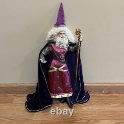 Franklin Mint Merlin Magician Wizard Camelot Series Porcelain Doll Hat Staff