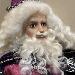 Franklin Mint Merlin Magician Wizard Camelot Series Porcelain Doll Hat Staff
