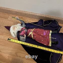 Franklin Mint Merlin Magician Wizard Camelot Series Porcelain Doll Hat Staff