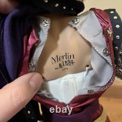 Franklin Mint Merlin Magician Wizard Camelot Series Porcelain Doll Hat Staff