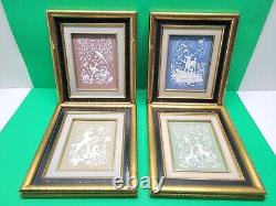 Franklin Mint Nature's Four Seasons Framed Porcelain Plaques by M. O. S
