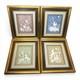 Franklin Mint Nature's Four Seasons Parian Porcelain Set (4) Framed Plaques 1977