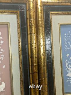 Franklin Mint Nature's Four Seasons Parian Porcelain Set (4) Framed Plaques 1977