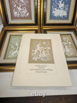 Franklin Mint Nature's Four Seasons Parian Porcelain Set (4) Framed Plaques 1977 Franklin Mint Nature's Four Seasons Parian Porcelain Set (4) Framed Plaques 1977