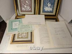 Franklin Mint Nature's Four Seasons Parian Porcelain Set (4) Framed Plaques 1977