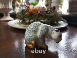 Franklin Mint Out of Print Herend Cat Figurine 5cm x width 10cm Very Rare Item