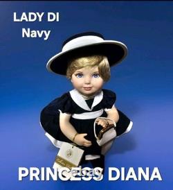 Franklin Mint? PRINCESS DIANA Wales LADY DI Portrait Baby Doll NAVY HAT