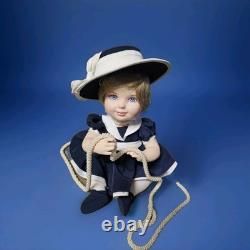 Franklin Mint? PRINCESS DIANA Wales LADY DI Portrait Baby Doll NAVY HAT