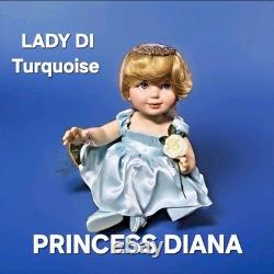 Franklin Mint? PRINCESS DIANA Wales LADY DI Portrait Baby Doll TURQUOISE