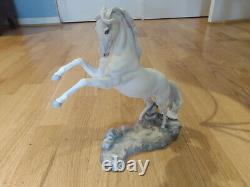 Franklin Mint Pamela Du Boulay Silver Stallion Porcelain Sculpture