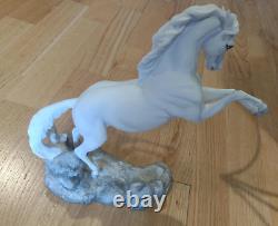 Franklin Mint Pamela Du Boulay Silver Stallion Porcelain Sculpture