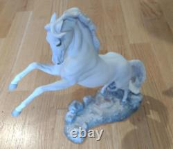 Franklin Mint Pamela Du Boulay Silver Stallion Porcelain Sculpture