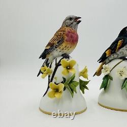 Franklin Mint Peter Barrett Porcelain Birds Bell 3 Pieces Hand-painted Vintage