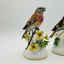 Franklin Mint Peter Barrett Porcelain Birds Bell 3 Pieces Hand-painted Vintage