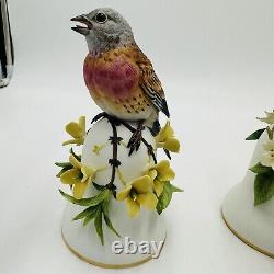 Franklin Mint Peter Barrett Porcelain Birds Bell 3 Pieces Hand-painted Vintage