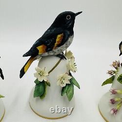 Franklin Mint Peter Barrett Porcelain Birds Bell 3 Pieces Hand-painted Vintage