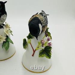 Franklin Mint Peter Barrett Porcelain Birds Bell 3 Pieces Hand-painted Vintage