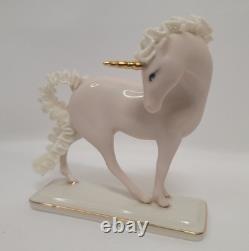 Franklin Mint Pink White Lace Porcelain Unicorn Treasury Figurine David Cornell
