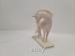 Franklin Mint Pink White Lace Porcelain Unicorn Treasury Figurine David Cornell