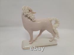 Franklin Mint Pink White Lace Porcelain Unicorn Treasury Figurine David Cornell