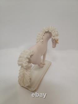 Franklin Mint Pink White Lace Porcelain Unicorn Treasury Figurine David Cornell