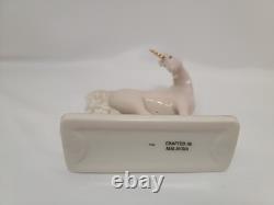 Franklin Mint Pink White Lace Porcelain Unicorn Treasury Figurine David Cornell