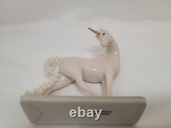 Franklin Mint Pink White Lace Porcelain Unicorn Treasury Figurine David Cornell