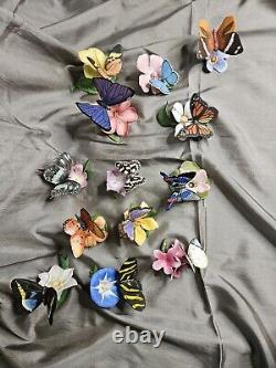 Franklin Mint Porcelain 13 Butterflies of the World