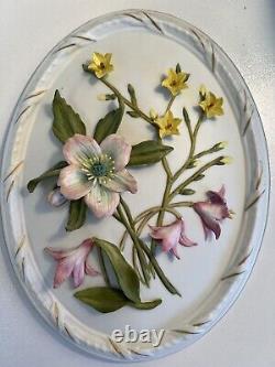 Franklin Mint Porcelain All Four Seasons Maureen Jensen 3d Floral Wall Art 1982