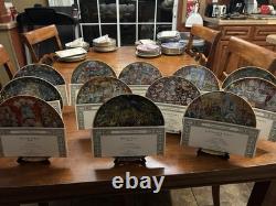Franklin Mint Porcelain Collector Plates Theme Vintage 1990s with Certificates