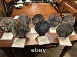 Franklin Mint Porcelain Collector Plates Theme Vintage 1990s with Certificates