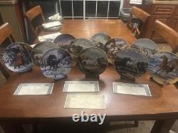 Franklin Mint Porcelain Collector Plates Theme Vintage 1990s with Certificates