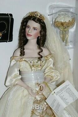 Franklin Mint Porcelain Faberge' Aleksandra Winter Bride Doll, New in the Box