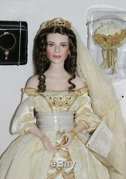 Franklin Mint Porcelain Faberge' Aleksandra Winter Bride Doll, New in the Box