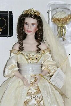 Franklin Mint Porcelain Faberge' Aleksandra Winter Bride Doll, New in the Box