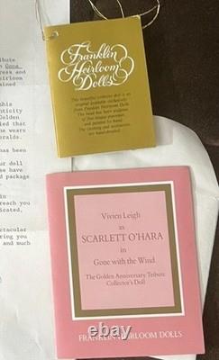 Franklin Mint Porcelain Golden Anniversary Doll Scarlett O'Hara, 22 in, 1988